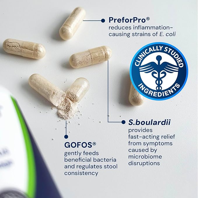 Dog Probiotics - GMP Prebiotics and Probiotics - Reduce Diarrhea Flareups - for Dogs 21-40 lbs (60 Capsules) - DoggyBiome