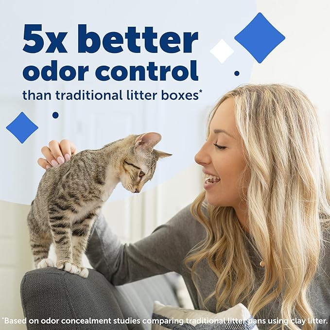 PetSafe ScoopFree Crystal Smart Self-Cleaning Automatic Litter Box - Uncovered Motion-Sensing Cat Box with Integrated Health Counter & App - Includes 1 Disposable Crystal Litter Tray