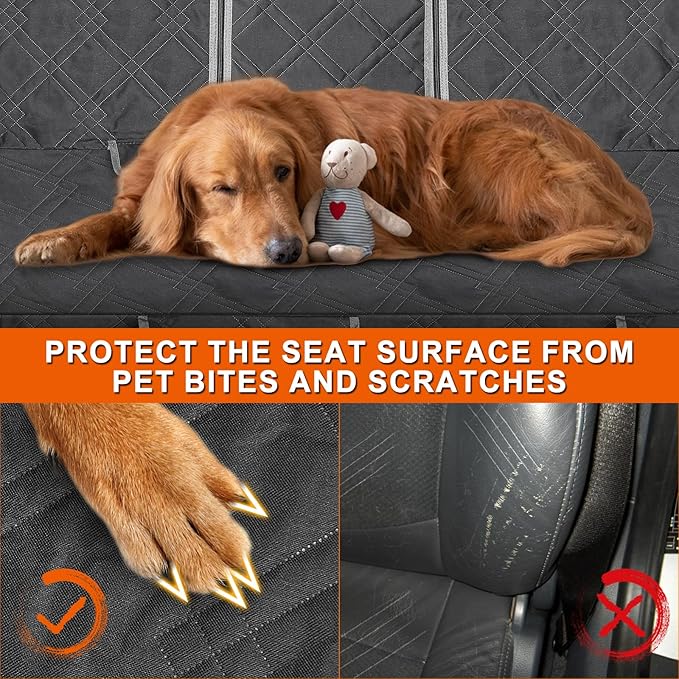 Dog Car Seat Cover Compatible with 2013-2025 Toyota RAV4, Waterproof Pet Bench Seat Cover for Back Seat, 600D Heavy Duty Scratch Proof Nonslip Truck Seat Covers for Dogs