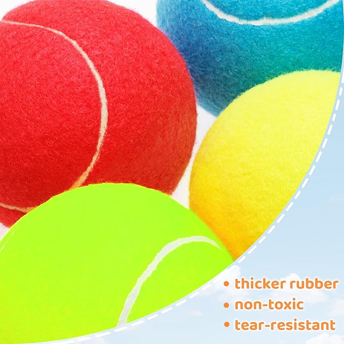 4 Pack Large Dog Tennis Balls, 4 inch Interactive Dog Toy Ball for Playing Training Sports Outdoor Indoor, Pet Toys Fetch Balls for Small, Medium, Large & Dogs