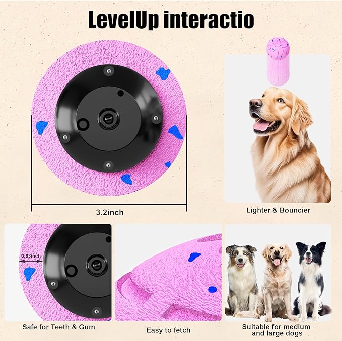 Interactive Dog Ball, Smart Dog Toy for Medium and Large Dogs, Automatic Moving, Rotating & Bouncing, E-TPU Material, IP54 Waterproof, Motion-Activated Dog Stimulation Toy to Keep Them Busy
