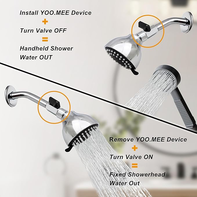 Pets Shower Attachment, Quick Connect on Tub Spout w/Front Diverter, Ideal for Washing Pets and Cleaning Tub, Portable and Convenience