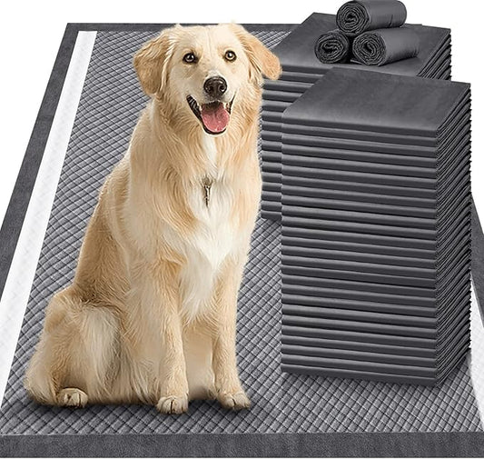 Gimars Upgrade Odor-Control Extra Large XXL Charcoal Pee Pads for Dogs - Thicken 9 Layers Ultra Absorbent Leak-Proof Puppy Training Pads Quick Dry
