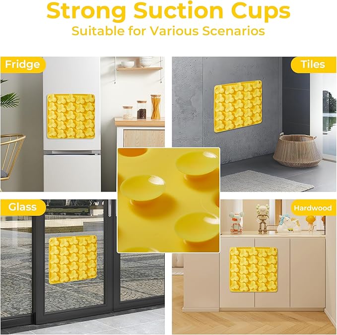 Snuffle Mat for Dogs, Lick Mat to Slow Down Eating, Puzzle Toys for Large and Medium Breed Dogs, Silicone Bowls for Dry, Wet, Raw Food, Yellow