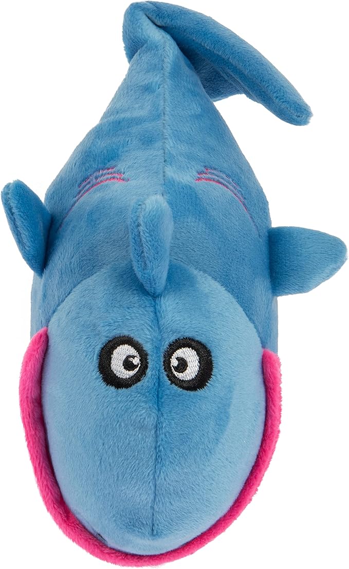 goDog Action Plush Shark Animated Squeaky Dog Toy, Chew Guard Technology - Blue, One Size