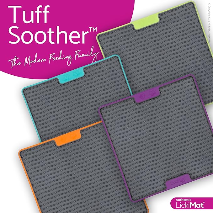 LickiMat Tuff, Heavy-Duty Soother, Dog Slow Feeder Lick Mat, Boredom Anxiety Reducer; Perfect for Food, Treats, Yogurt, or Peanut Butter, Fun Alternative to a Slow Feed Dog Bowl, Turquoise