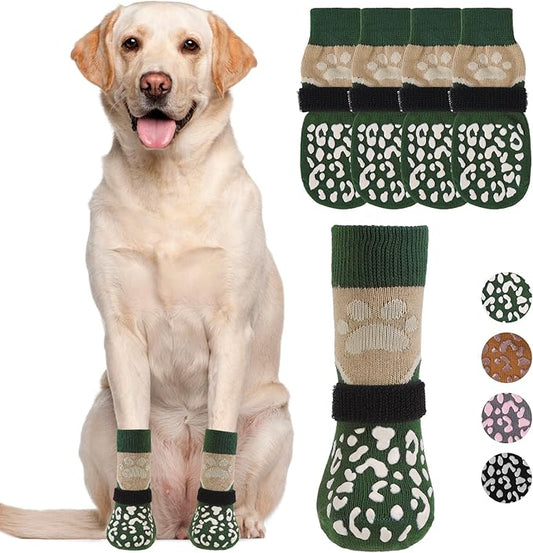 KOOLTAIL Dog Socks for Hot/Cold Pavement to Prevent Licking Paws Scratching,Anti Slip Pet Boots&Paw Protector for Hardwood Floors,Traction Control Grip Booties for Small Medium Large Senior Dogs M