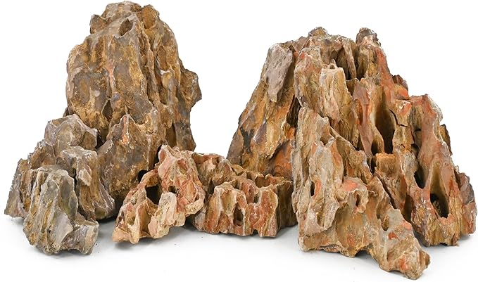 kecilke Natural Aquarium Rocks 2-8 inches Dragon Stone Rock for Aquariums, Landscaping Model,Tank Decoration, Amphibian Enclosures-Dragon Stones