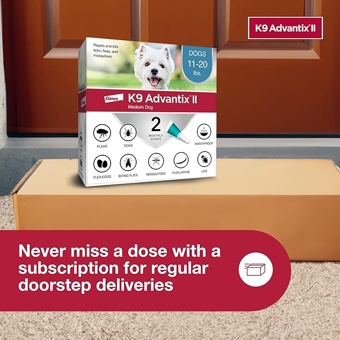 K9 Advantix II Medium Dog Vet-Recommended Flea, Tick & Mosquito Treatment & Prevention | Dogs 11-20 lbs. | 1-Mo Supply (Pack of 3)