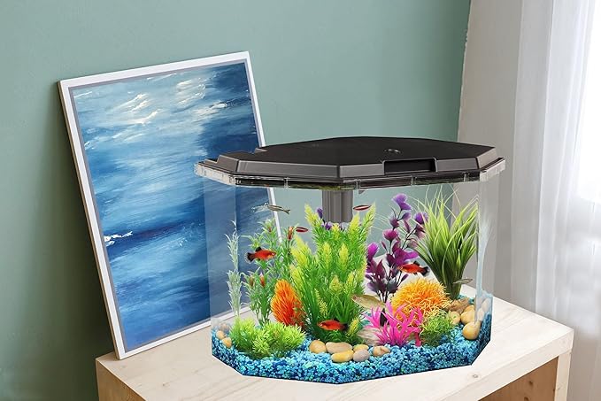 Koller Products 6.5-Gallon Aquarium Kit with Power Filter and LED Lighting, (AP650)