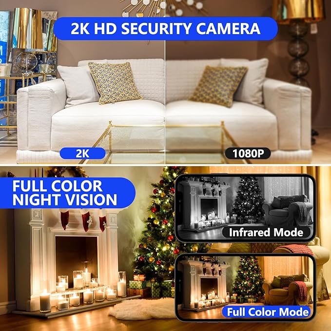 Light Bulb Camera 2 Pack,5g Dual Band Bulb Camera,WiFi 6 Light Bulb Camera Pack of 2, 2.4G/5G WiFi Light Bulb Camera, Home Secuirty Socket Camera,360 Degree Panoramic Camera 2pcs