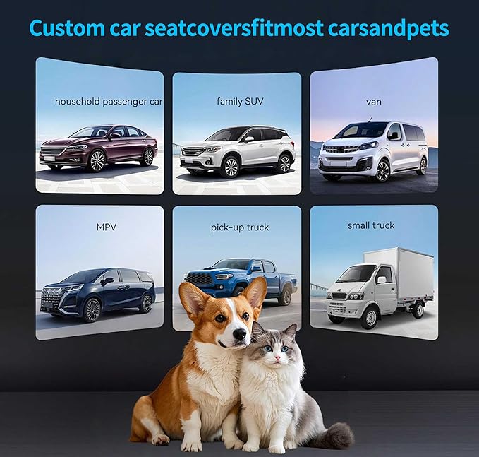 Dog Hammock Car Seat Cover –100% Waterproof, 600D Heavy Duty with Side Flaps | Scratch-Proof, Nonslip Back Seat Protector for Cars, Trucks, SUVs，dog car seat cover for back seat (Black/Thin)