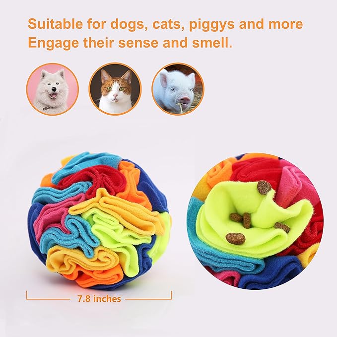 Snuffle Ball - Snuffle Ball for Dogs Large Breed, Interactive Dog Toys to Keep Them Busy, Dog Puzzles for Large Dogs with Storage Bag Machine Washable