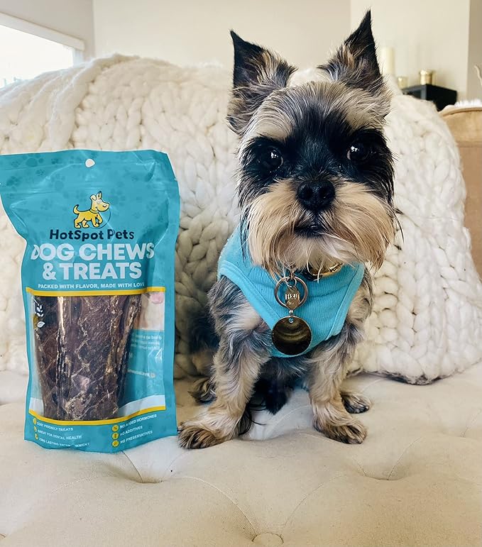 hotspot pets Beef Esophagus Dog Treats (6 INCHES - 25 Count) Grass Fed with No Added Hormone, All Natural Jerky Dog Treats - Chews Rich in Glucosamine & Chondroitin for Joint Health