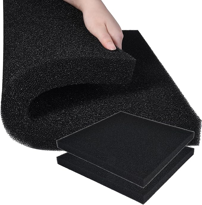 Hipanda 2 Pack Aquarium Bio Filter Sponge Pad 20"x20"x1.5",30PPI, Bio Filter Media Foam Pad Sponges, Cut-to-Size Open Cell Foam Sheet for Fish Tank