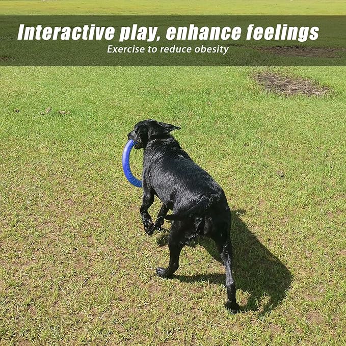 Blue Indestructible Dog Toys for Aggressive Chewers Flying Discs for Medium/Large Breeds Dog Training Ring,