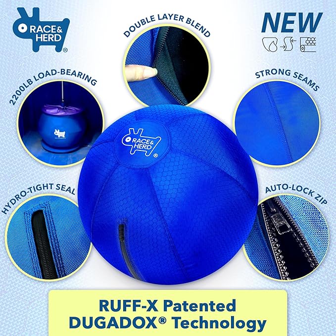 Race&Herd 22" Original XXL Herding Ball for Dogs - Giant Herding Dog Ball Australian Shepherds, Herding Toys, Dog Training Toy for Large Breeds, Dog Toy for Outdoor Play (Small/Medium Dogs, Yellow)