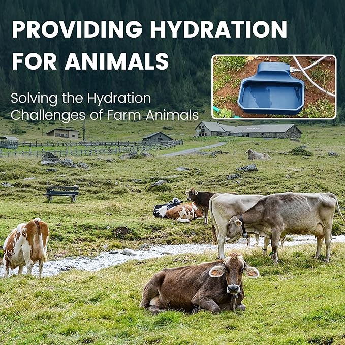 Automatic Water Dispenser for Dogs/Cats, 1 Gallon Auto-Fill Dog Water Bowl Dispenser for Indoor/Outdoor, Large Water Feeder for Pets/Livestock, BPA-Free, Wide Mouth, Fits GHT 3/4" Faucet, Blue