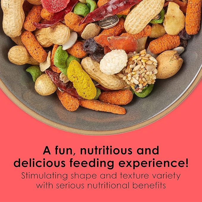 Kaytee Fiesta Parrot Food, Nutritious and Fun Blend, Supports Skin, Feather, Digestion, Brain and Heart Health, 2.5 pounds