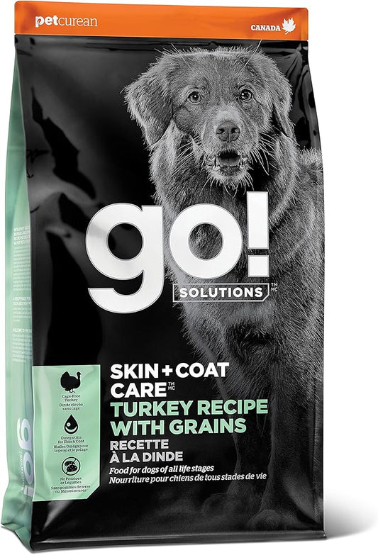 Go! Solutions Skin + Coat Care, Dry Dog Food, Turkey Recipe with Grains, 22 lb Bag