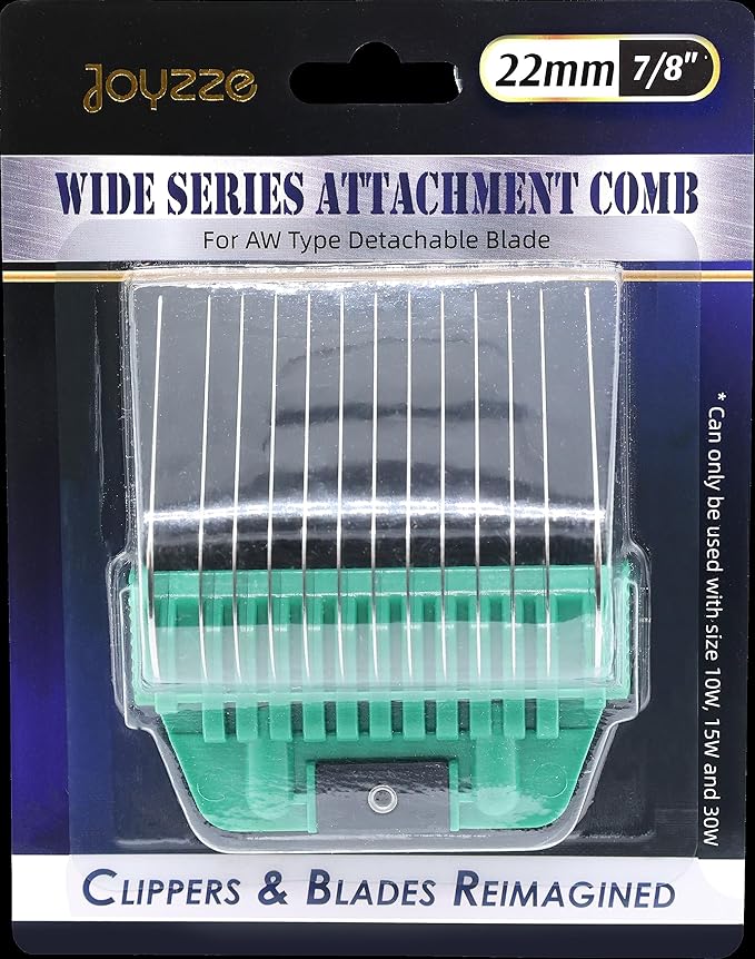 Dog Grooming Comb, A Series Wide 22mm 7/8" Metal, Professional for Smooth Coat, Durable and Precise, Trimming and Finishing, Compatible with A Series Clippers