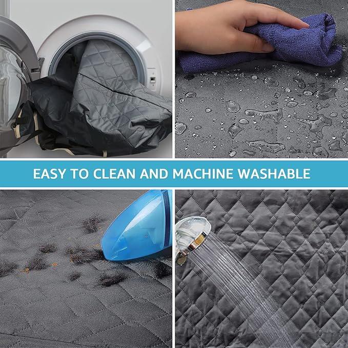 Lassie Truck Car Seat Covers, Waterproof Dog Hammock with 2 Seat Belts and Storage Bags, Protectors for F150 F250 Ram 1500 2500 Silverado Sierra Tundra