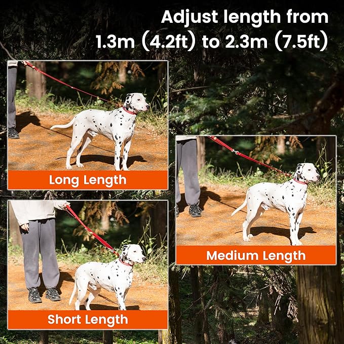 HOWGO Hands Free Dog Leash with Padded Handle,Multifunctional Crossbody Waist Leash for Walking Running Jogging Training,7.5 FT Nylon Adjustable Length for All Breeds(MintGreen, Ultralight)