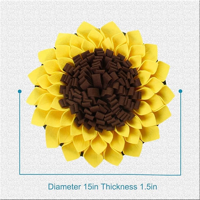 Snuffle Mat for Dogs, Pets on Safari Pet Sniffing Pad for Slow Feeding, Puppy Cat Interactive Puzzle Toys for Smell Training, Indoor Foraging Mat for Stress Relief, Yellow (S)