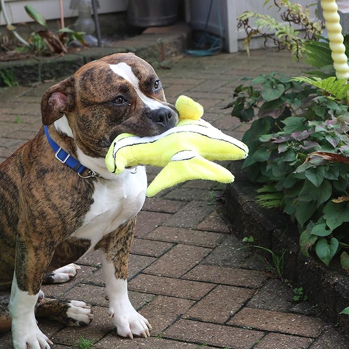 SmartPetLove Snuggle Puppy Tender-Tuffs - Angelfish Plush Toy for Big Dogs - Puncture Resistant Squeaker