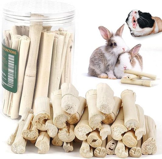 HIIMALEX Bunny Snacks 300g/10oz. Sweet Bamboo Molar Chew Treat Sticks for Rabbits Guinea Pigs Hamsters Small Animal