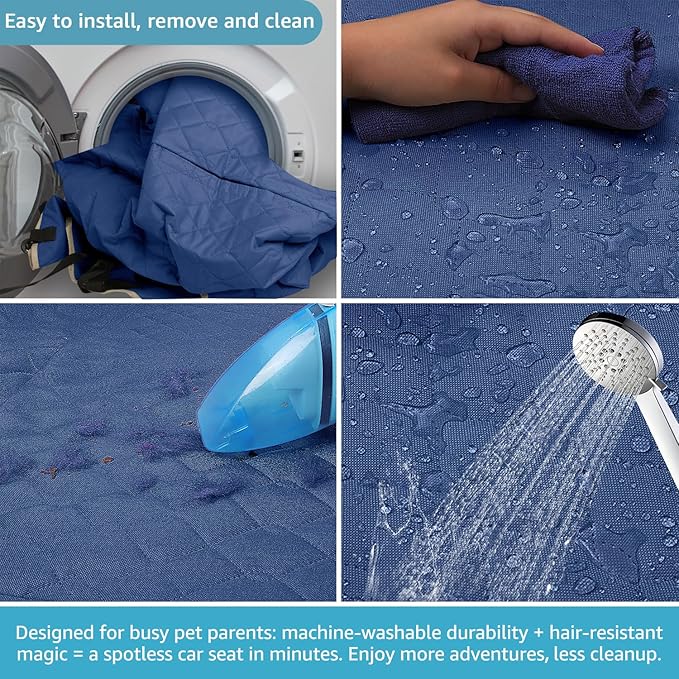 Lassie Dog Car Seat Covers for Back Seat, Waterproof Dog Car Hammock with Mesh Window Durable Scratch Proof Nonslip Pet Car Seat Covers Universal Fit Protector for Cars, Trucks & SUVs