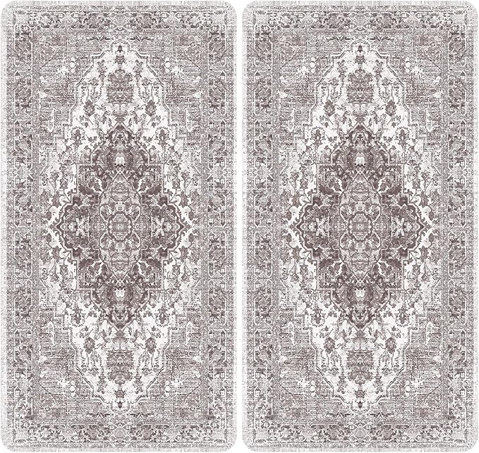 nunubaby Washable Pee Pads for Dogs, Stylish, Non-Slip and Leak-Proof Pee Pads. Reusable Potty Pads for Dogs for Crates and Floors.(Brown/Geo, 24" x48")