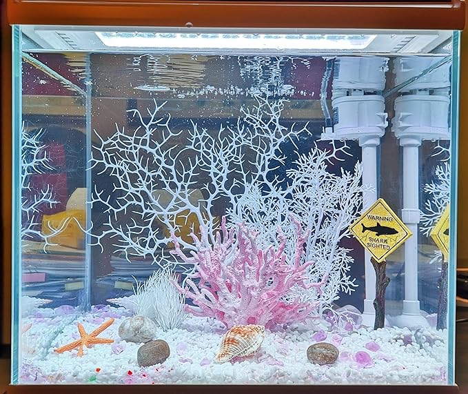 Fish Tank Decorations (fish tank not included), aquarium coral decorations and Aquarium Artificial Plastic Plants Set, betta fish tank accessories coral ornaments aquarium coral Aquarium Décor
