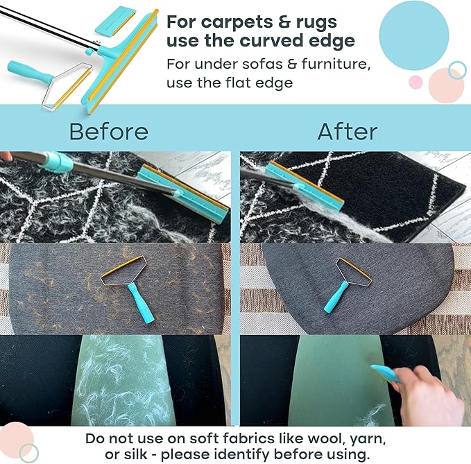 Uproot Cleaner Pro Pet Hair Remover Bundled with Mini Pet Hair Removal Tool for Couch & Xtra Carpet Fur Removal Tool - A True Fur-Riccane Survival Kit