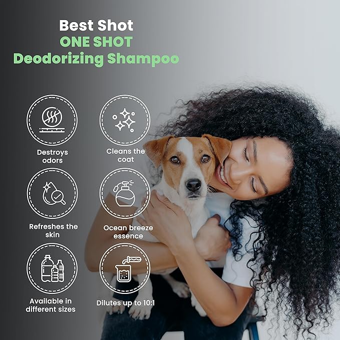 Best Shot One Shot Deodorizing Shampoo, Coat and Skincare Product for Dogs, Cats, and Horses, Eliminates Foul Odors, De-Skunk, Ready-to-Use, 16 Oz.