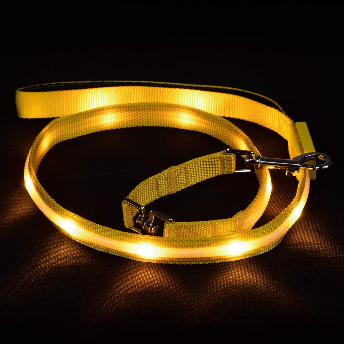 BLAZIN Light Up Dog Leash LED - 1,000 Feet of Visibility - USB Rechargeable Waterproof Glow in The Dark Dog Leash - 4 Foot, Yellow