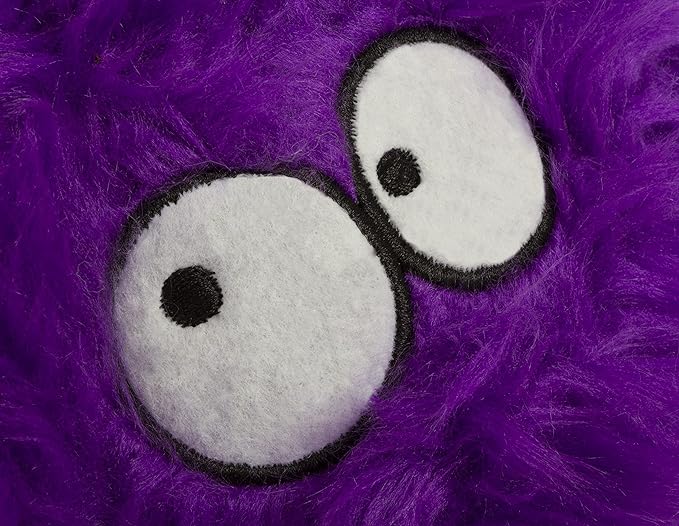goDog Furballz Squeaky Plush Ball Dog Toy, Chew Guard Technology - Purple, Large