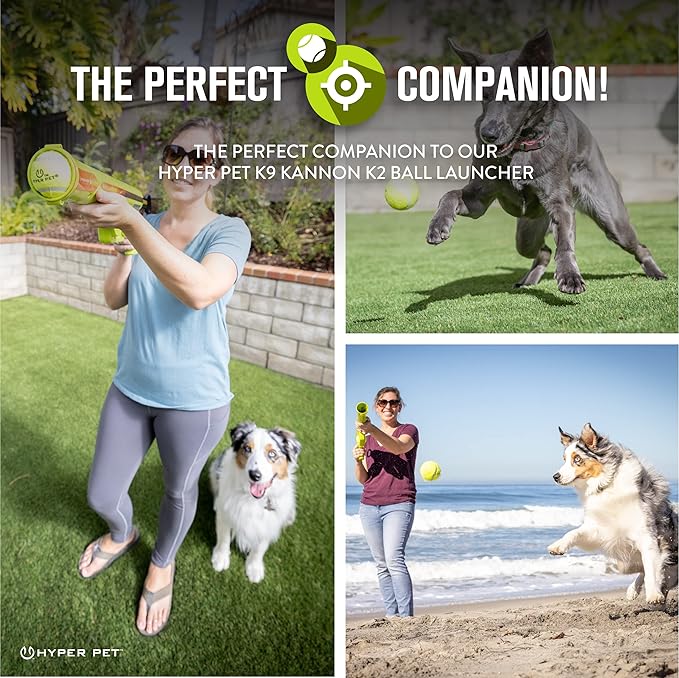 Hyper Pet Dog Tennis Balls - 12 Pack 2.5" for Exercise and Fetch; Interactive Toys; Great for Small Breeds