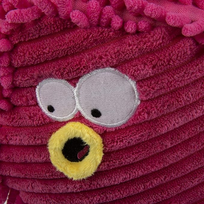 goDog PlayClean Germs Squeaky Plush Dog Toy with Odor-Eliminating Essential Oils, Chew Guard Technology - Pink, Large