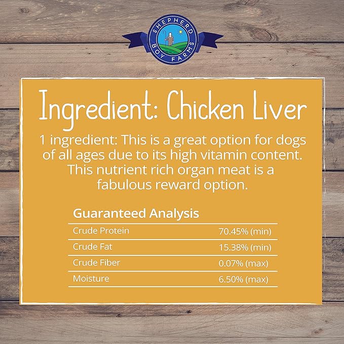 Freeze Dried Dog and Cat Treats, Chicken Liver, All Natural Single Ingredient Freeze-Dried Dog Treat & Snacks, Made in USA, High Protein, Essential Nutrition Raw Food, 8oz