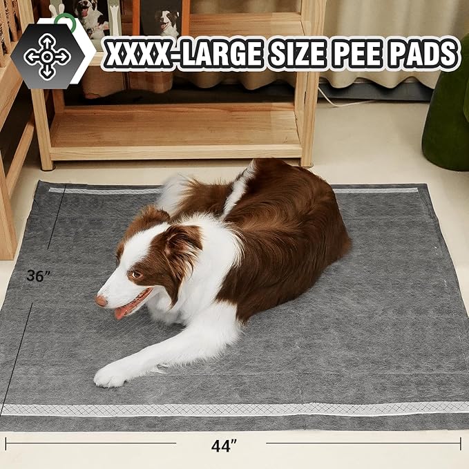 IMMCUTE XXL Puppy Pads 36"X44", 30 Ct, Jumbo-Size Dog Training Pads for Large Breed or Multiple Dogs, Pee Pads Extra Large with Adhesive Strip, Odor Control Dog Potty Pads