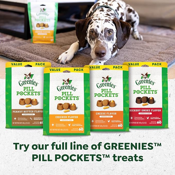 Greenies Pill Pockets for Dogs Large Size, Soft Dog Treats, Cheese Flavor, 7.9 oz. Pouch (30 Treats)