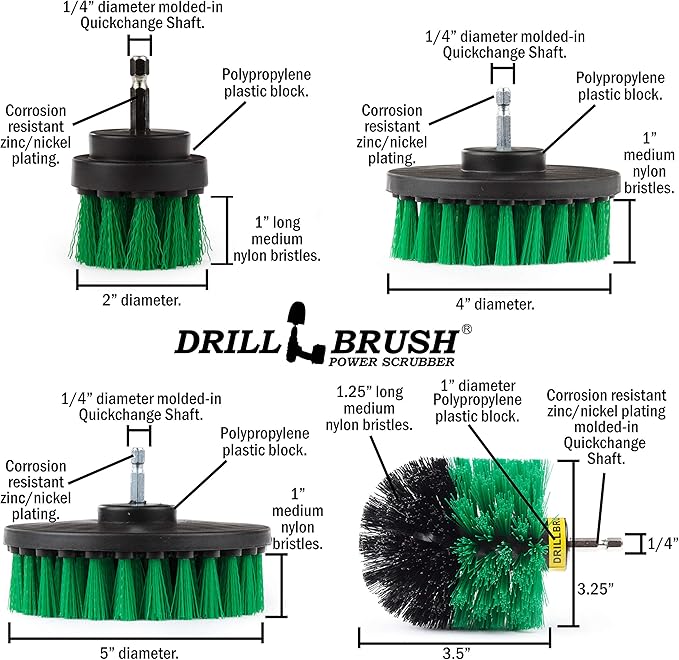 Household Cleaning Electric Spin Scrubber Set - Cast Iron Power Cleaner - Kitchen Cleaning Supplies - Kitchen Scrub Brush Tools for a Cleaner Home - Cast Iron Scrubber - Dish Brush - Wall Scrubbing