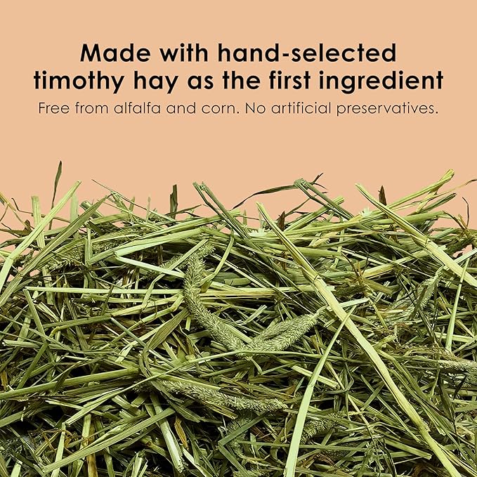 Kaytee Timothy Complete Rabbit Food, Made with Timothy Hay, High in Fiber, Supports Dental Health and Digestion, 4.5 pounds