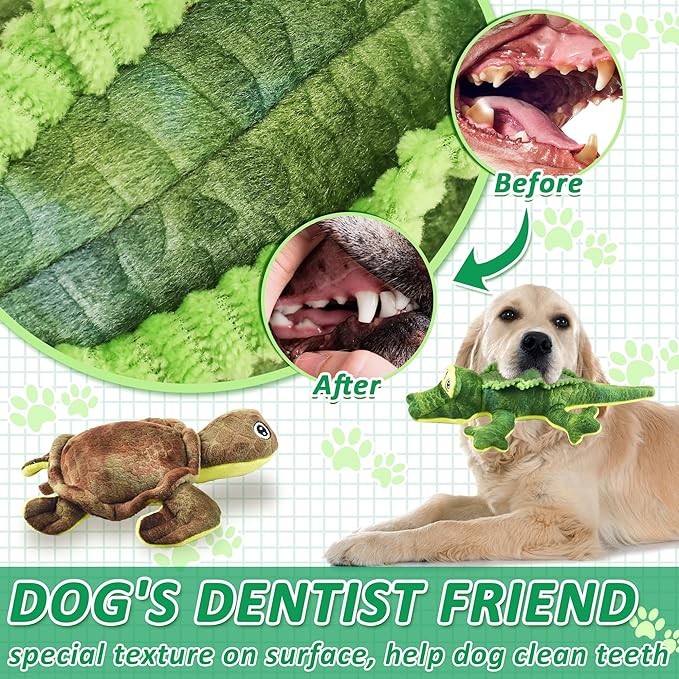 Stuffed Animal Dog Toys, 5 Pack Tough Squeaky Dog Toys, Plush Toys Assortment, Great Value Pet Toys Bundle, Woodland Series Chew Toys for Large Medium and Small Dogs Puppy Pet Toys