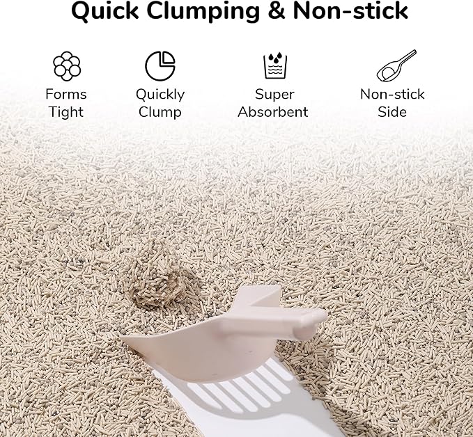FUKUMARU Tofu Cat Litter, Strong Clumping Cat Litter Pellets, Effective Odor Control, Ultra Absorbent, Dust Free, Natural, Flushable, Lightweight, Low Tracking, White Tea, 6lb x 3 Bags