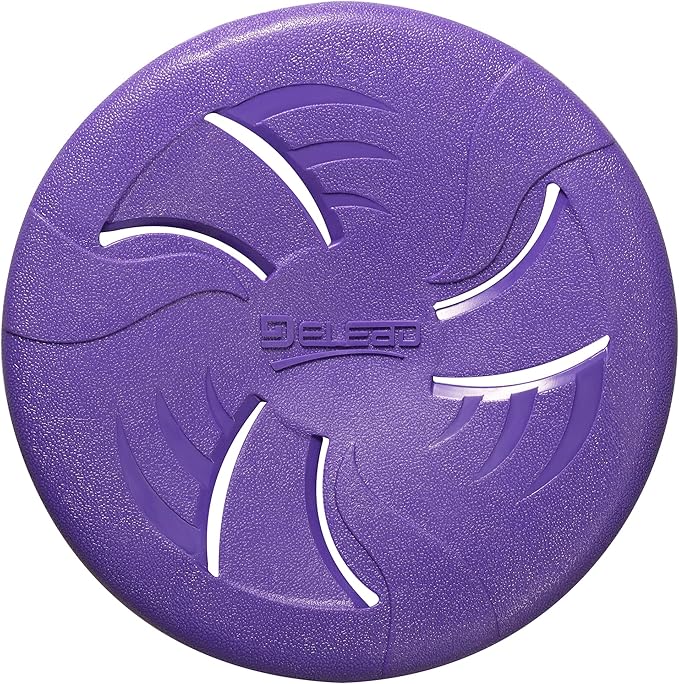 Indestructible Flying Disc, Interactive Dog Toy - Soft, Lightweight Fetch Toy for Medium Large Dogs - Floats in Water & Safe on Teeth, 9 inch (Large, Purple)