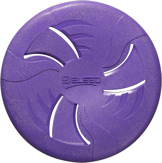 Indestructible Flying Disc, Interactive Dog Toy - Soft, Lightweight Fetch Toy for Medium Large Dogs - Floats in Water & Safe on Teeth, 9 inch (Large, Purple)