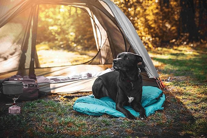 Ultralight Dog Sleeping Bag Backpacking—Outdoor Dog Bed for Hiking—Backpacking Gear for Dogs—Dog Hiking Gear—Dog Camping Gear—Packable Sleeping Bag for Dogs—Dog Travel Bed (Glacial Blue | Large)
