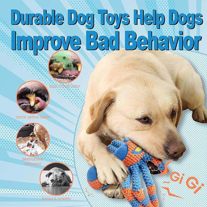 LEGEND SANDY Upgraded Large Dog Toys to Keep Them Busy, Squeaky Dog Toy, Tug of War Interactive Dog Toy for Small, Medium and Large Dogs